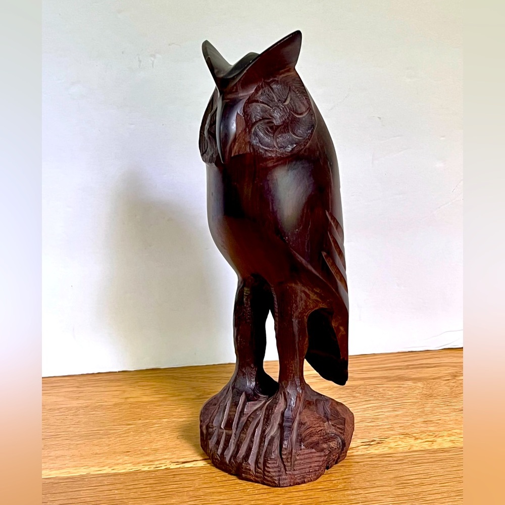 VTG Ironwood Owl Hand-carved Bird Wood Carving Nature Cabin Lodge Forest Decor